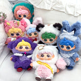 SpringHouse "UNAbaby Cozy Curls Full-Body: Wave 3 - Reversed Dream" series art toy figures in a lifestyle display scene: